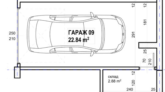 Работилница с Гараж под наем в жк Бъкстон – подземно паркомясто 5×5 м с ел. зарядна станция и бомбоубежище